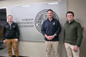 Three graduates of the Gordon Leadership Certificate Program at Lincoln Lab.